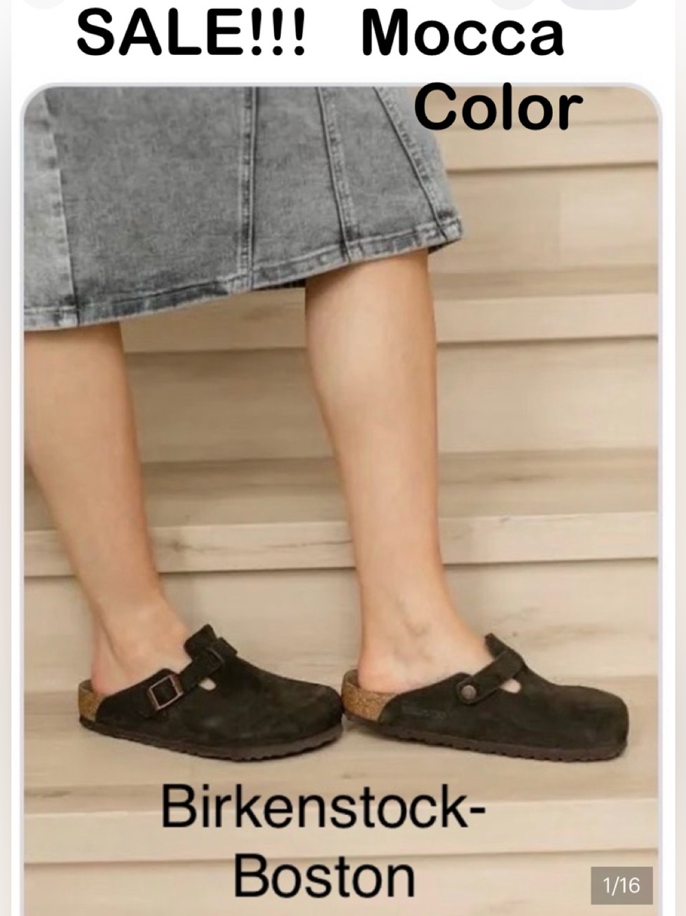 Birkenstock Boston Clogs in Mocca leather suede- soft bed- authentic NEW 39 size